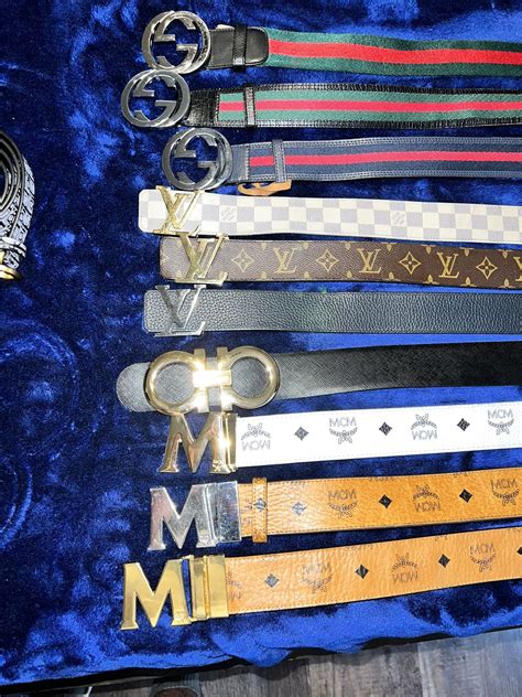 gucci louis vuitton ferragamo belts.